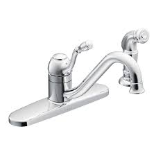 Chances are the footprint of the new faucet will be slightly different, and the better you clean the top of the sink, the better it will look. Moen Ca87009 Lindley Kitchen Faucet With Side Build Com