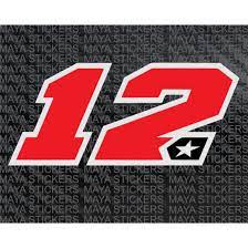 Yamaha rider maverick vinales won the 2021 season opener in motogp, working his way through the pack after a wild start to the barwa grand prix of qatar. Maverick Vinales Number 12 Logo Stickers In Custom Sizes Logos Logo Sticker Motogp