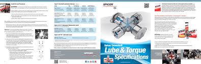 Lubrication And Torque Specifications Universal Joints