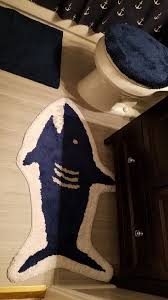 Bath mats, rugs & toilet covers └ bathroom accessories └ bath └ home & garden all categories antiques art automotive baby books business & industrial cameras & photo cell phones threshold target blue cow bathroom/kitchen rug farm animal nylon rectangle home. Shark Bath Mat Found At Target Navy Blue Bath Rug Found At Ikea Toilet Lid Cover Found At Kmart Navy Blue Bath Rugs Kid Bathroom Decor Navy Blue Bathrooms