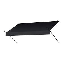 Awnings In A Box 8 Ft Designer Manually Retractable Awning 36 5 In Projection In Sand 3020765 The Home Depot Window Awning Retractable Awning Custom Awnings