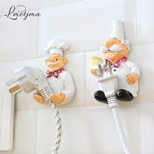 2pcs Lpt Cute Self Adhesive Wall Plug Holder Self Adhesive Plug Hook Kitchen Plug Hanger Kitchen Accessories Kitchen Hooks Wall Shelf Decor Power Cord Storage