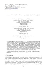 Useful tips and examples are citied below for the students to understand the process of critiquing a research paper with expertise. Pdf A Constraint Based Furniture Design Critic
