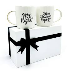 It may be difficult to narrow down a single best gift for couples — especially if the members of your doting duo don't share all of the same. Gifffted Mr Right And Mrs Always Right Funny Presents For Couple Gifts For Anniversary Her Engagement Couples Gift For Women Parents Christmas Gifts Valentines Day Coffee Mugs Cups Set Of 2 Buy Online