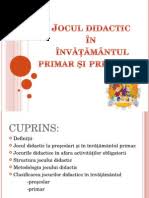 Am ales această temă pentru a oferii un punct de sprijin cadrelor didactice pentru organizarea şi desfăşurarea corespunzătoare a jocului didactic matematic în lecţiile de matematică din ciclul primar, pentru a le. Jocul Didactic