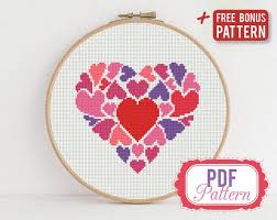 Easy heart cross stitch patterns. Embroidery Cross Stitch Instant Download Easy Cross Stitch Pattern Heart Embroidery Hearts Cross Stitch Pattern Valentine Cross Stitch Sewing Fiber Craft Supplies Tools Deshpandefoundationindia Org