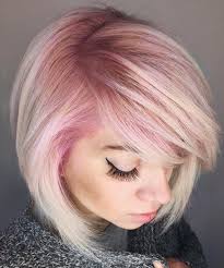 40 Chic Angled Bob Haircuts Blonde Hair With Roots Blonde Hair With Pink Highlights Pink Blonde Hair