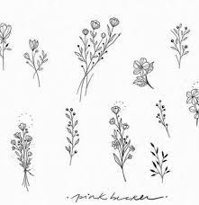 Flower tattoos, flower tattoo designs, flower tattoo ideas, flower tattoos for women, small, lily, beautiful, lotus, foot, hawaiian, traditional, cute 21. Plants Tattoo Botanical Drawings 64 Ideas For 2019 Small Flower Drawings Plant Tattoo Simple Flowers