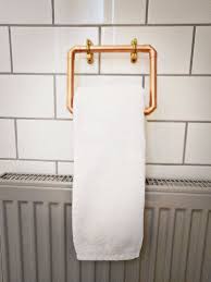 | skip to page navigation. Copper Hand Towel Holder With Brass Or Chrome Accents Etsy Copper Bathroom Accessories Hand Towel Holder Rustic Towels