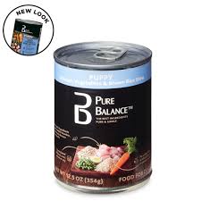 I have a 1 1/3 dog and a 4 month puppy. Pure Balance Chicken Vegetables Brown Rice Stew Puppy Wet Dog Food 12 5 Oz Walmart Com Walmart Com