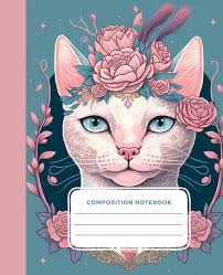 Cute Cat Floral Illustration Journal