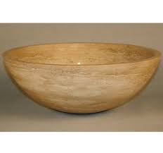 bathroom travertine stone vessel vanity