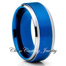 Blue Tungsten Ring Blue Tungsten Wedding Band Silver Tungsten Ring Blue Tungsten Ring Blue Tungsten Wedding Bands Blue Tungsten