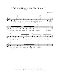 If You Re Happy And You Know It Free Lead Sheet Lyrics And Chords Lead Sheet Kids Piano
