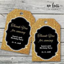 Thank You Gift Ideas For 50th Birthday Black And Gold Thank You Tag Favour Tag Gift Tag Etsy 50th Birthday Party Decorations 70th Birthday Party Ideas For Mom 60th Birthday Party Decorations