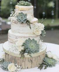 Spring Cakes Can Be Decorated With Leaves And Feel The Taste Of Spring Page 14 Of 38 Succulent Wedding Cakes Wedding Cake Decorations Country Wedding Cakes