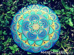 Mandala Mar En Tonos Azules Verdes Turqueza Celeste Amarillo Mandala Azul Mandalas Unas Azules