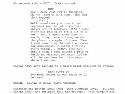 Kostenlose drehbuch muster drehbuch vorlage pdf doc drehbuch muster herunterladen bitte laden sie sich hier ihr von uns zur verfügung gestelltes muster bei den unten stehenden buttons herunter die c datei ist mit allen gängigen versionen von microsoft word oder open fice komatibel möchten sie sich einfach nur einmal ein muster anschauen so finden sie unten stehend eine drehbuch muster pdf c. Thor Ragnarok Offizielles Drehbuch Screenplay Download Chip