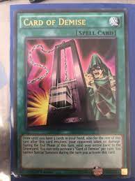 You can only activate 1 card of demise per turn. Card Of Demise Mili En014 Card Of Demise Millennium Pack Yugioh Online Gaming Store For Cards Miniatures Singles Packs Booster Boxes