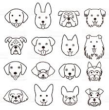 Hier gibt es eine einfach anleitung, wie du ganz eifnach einen hund zeichnen kannst. Cute Dogs Faces Line Art Set Stock Vector Art More Images Of Animal Doodle Art Katzen Hunde Tiere Hundezeichnung Hundekunst Doodle Hund