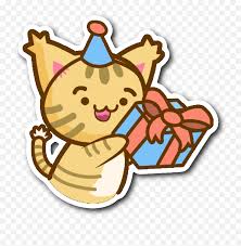 Download Cute Cat Stickers Series Happy Birthday Cute Sticker Png Free Transparent Png Images Pngaaa Com Sticker, monsters university, monster university randall boggs png clipart.