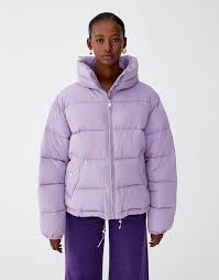 Pikowana Kurtka Z Wysokim Kolnierzem Pull Bear Jacken Tuch Steppjacke