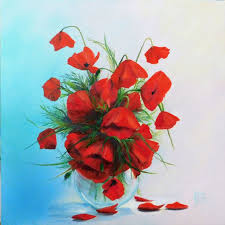 The term was originally a french vernacular name for the wild corn poppy, papaver rhoeas, which is distinguished by its bright red color, and orange tint. Bouquet D Hier Painting By Elena Cotte Artmajeur