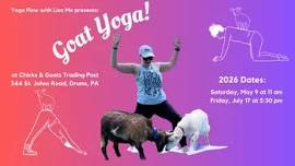 Goat Yoga at Chicks & Goats Trading Post