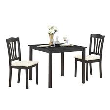 The frame gives durability and solid back brings. Costway 3 Piece Dining Set Square Dinning Pub Table W 2 Solid Wooden Chairs Padded Seat Coffee Beige Target