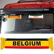 Die belgische trikolore mit dem schwarzen löwen war zwischen 1936 und 1940 die seekriegsflagge. Truck Duck Lkw Auto Belgium Belgien Mini Schal Wimpel Flagge Fahne 50x9cm Saugnapf Spiegel Truck Autoscheich