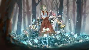 #forest wallpaper #anime wallpaper #anime forest #couple wallpaper. Green Hair Long Hair Anime Rain Sunflowers Looking Up Anime Girls Hd Wallpaper Wallpaperbetter