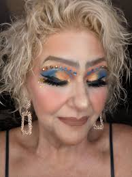 Fall makeup look with various products