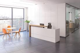 Love the white brick, floor and. Ziva Reception Desk 1 8m With Right Panel White Office Furniture Reception Desks Modern Furniture