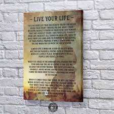 Live Your Life Poem Flipside Canvas