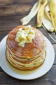 Using the spatula, transfer the pancakes to a serving plate. Healthy Banana Pancakes Cooktoria