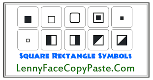 Text symbol writing methods and their descriptions listed. Square Rectangle Symbols Alt Codes