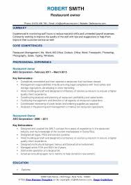 Cv help use our expert guides to improve your cv writing. Restaurant Owner Resume Samples Qwikresume