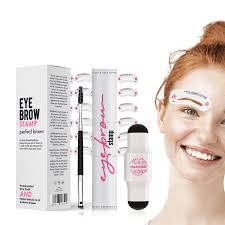 VIOLA HOUSE Eyebrow Stamp Stencil Kit 2 colors in 1 brow pencil powder 1  brush+24pcs eyebrow stamp waterproof long lasting eyebrow tinting ...
