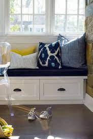 Shop for indoor bench cushions at bed bath & beyond. Designer Bench Cushion Cover Navy Velvet Wt Matching Piping Zipper Indoor Window Mudroom Dining Roo Entryway Bench Storage Corner Bench Seating Morning Room