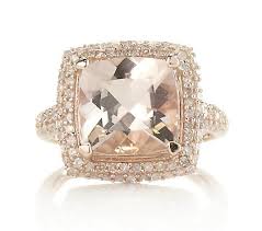 3 7ct Mozambique Morganite Cushion Cut Ring 9ct Rose Gold Qvc Uk