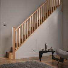 Square Hemlock 41mm Complete Banister Project Kit Interior Stair Railing Stair Railing Design Interior Stairs
