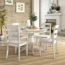 Pull four chairs up to this dining. Lexington 5 Piece Wood Dining Round Table And 4 Ladder Back Chairs Antique White Walmart Com Walmart Com