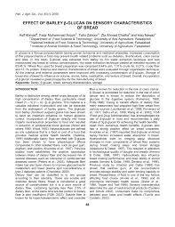 It can work like rice in a number of dishes. Pdf Effect Of Barley B Glucan On Sensory Characteristics Of Bread