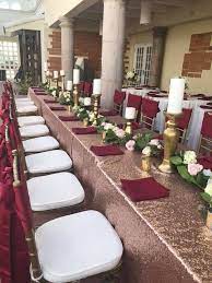 Square Table Decor Rose Gold Sequin Table Cloth Floral Garland Table Runner With Gold Candle Rose Gold Table Runner Rose Gold Table Rectangle Wedding Tables