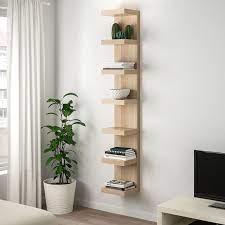 lack white stained oak effect wall shelf unit 30x190 cm ikea in 2021 bookshelves for small spaces floating beam