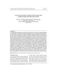 Pdf A Study Of Student Perception Of Organic Agriculture And Organic Foods