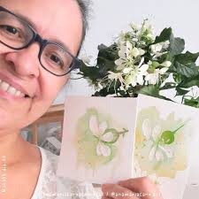 Watercolour painting of marshmallow fuchsia flowers