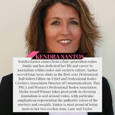 Learn more about 2023 Cowgirl Hall of Fame Inductee, Kendra Santos!  #cowgirlhalloffame #cowgirlmuseum #journalist #rodeo #hof #cowgirl  @kendrasantos3
