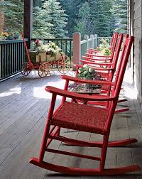 Come Sit A Spell Red Rocker Red Rocking Chair Country Porch