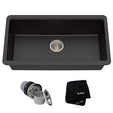 Maybe you would like to learn more about one of these? Kraus Quarza Undermount Kitchen Sink Single Bowl 30 5 In Black Onyx Kgu 413b Reno Depot